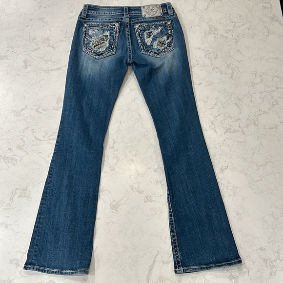 Miss Me Signature Boot Embellished Jeans Distressed Size 28 Women’s - Picture 2 of 16